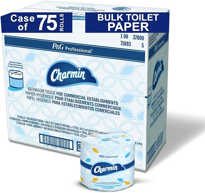 Bulk Toilet Paper for Businesses by Charmin Professional & Bounty Quick-Size Paper Towels, 16 Family Rolls = 40 Regular Rolls