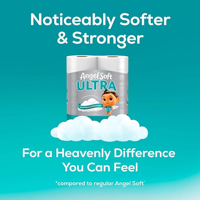 Angel Soft Ultra Toilet Paper, 36 Mega Rolls, Ultra Soft and Strong Toilet Tissue