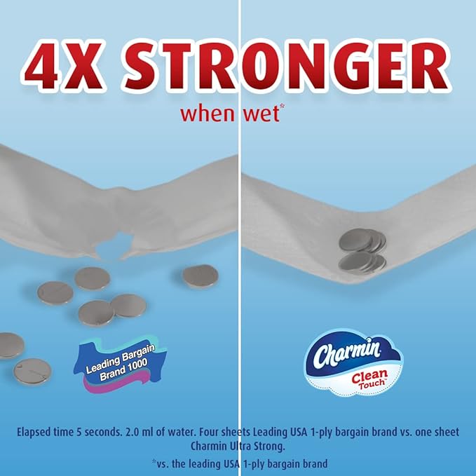 Charmin Ultra Strong Clean Touch Toilet Paper, 18 Family Mega Rolls = 90 Regular Rolls