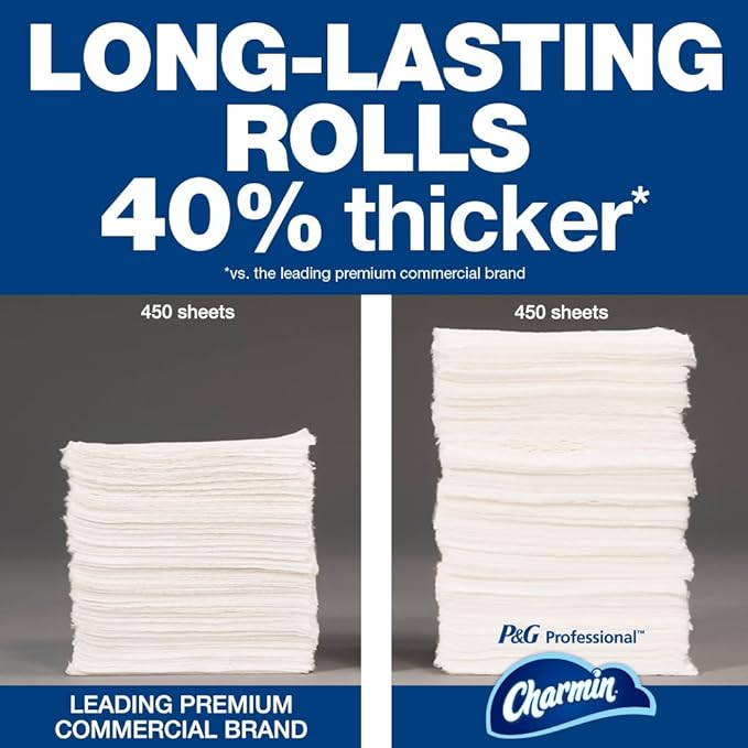 Bulk Toilet Paper for Businesses by Charmin Professional & Bounty Quick-Size Paper Towels, 16 Family Rolls = 40 Regular Rolls