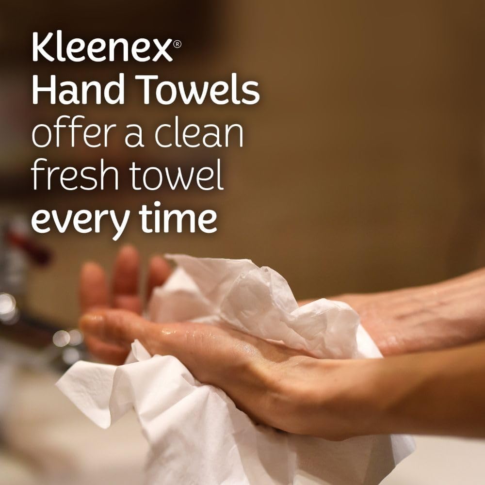 Kleenex Disposable Paper Hand Towels, 6 Boxes, 60 Tissues per Box (360 Total Tissues)