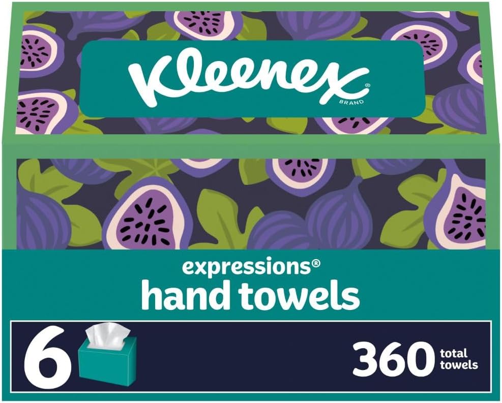 Kleenex Expressions Disposable Paper Hand Towels, 6 Boxes, 60 Towels per Box (360 Total Hand Towels)