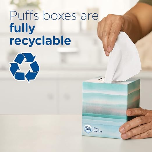 Puffs Plus Lotion with Vicks Facial Tissues, 24 Cubes, 48 Tissues per Box